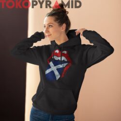 Vintage Rolling Stones Scotland Tongue Rare Black Hoodie