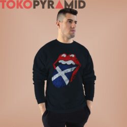 Vintage Rolling Stones Scotland Tongue Rare Black Sweatshirt