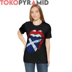 Vintage Rolling Stones Scotland Tongue Rare Black T shirt