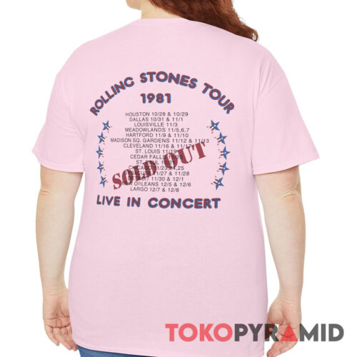Vintage Rolling Stones Tour 1981 Live In Concert Shirt Back Vintage Rolling Stones Tour 1981 Live In Concert Shirt Back