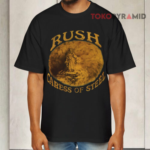 Vintage Rush Caress Of Steel 1975 Black T shirt