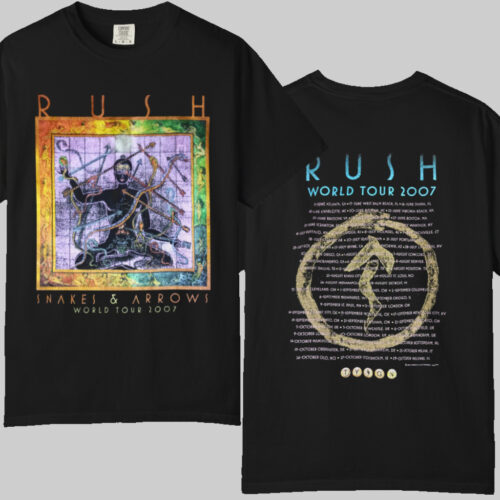 Vintage Rush Snakes & Arrows World Tour 2007 T shirt