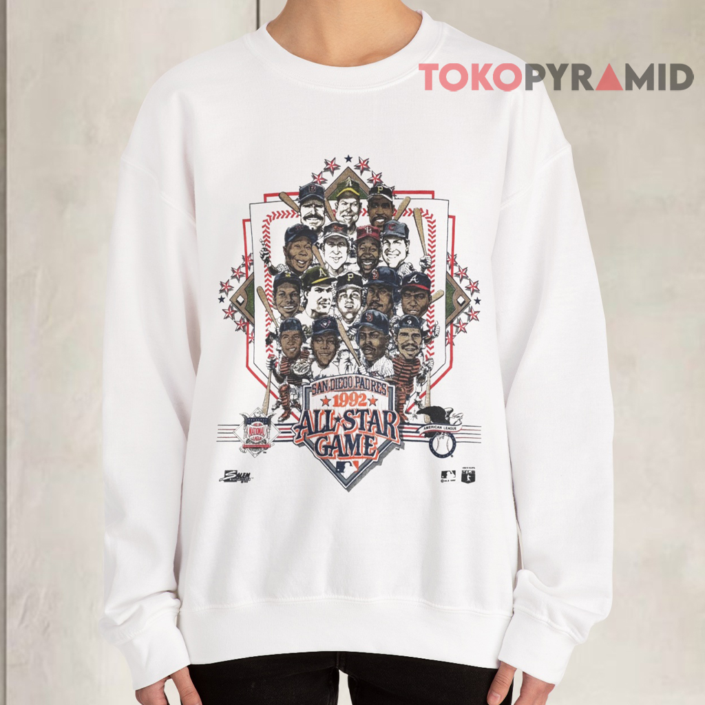 Vintage Salem San Diego Padres 1992 MLB All Star Game Caricature Sweatshirt Vintage Salem San Diego Padres 1992 MLB All Star Game Caricature Sweatshirt