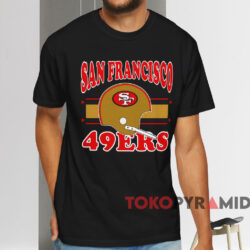 Vintage San Francisco 49ers Logo Helmet T shirt Black T shirt