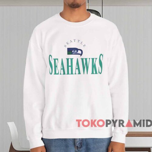 Vintage Seattle Seahawks Football Tee White Sweatshirt