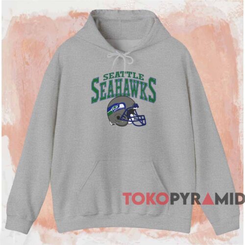 Vintage Seattle Seahawks Helmet Shirt Grey Hoodie