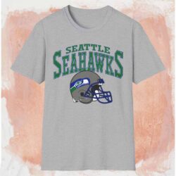 Vintage Seattle Seahawks Helmet Shirt Grey T shirt