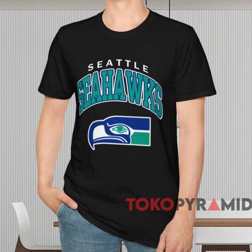 Vintage Seattle Seahawks Logo Shirt Black T shirt