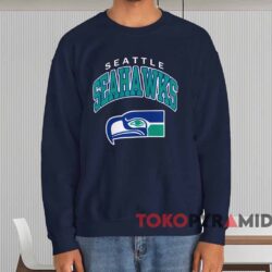 Vintage Seattle Seahawks Logo Shirt Navy Sweatshirt