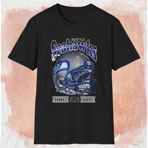 Vintage Seattle Seahawks Western Division Shirt Black T shirt