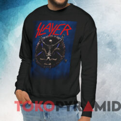 Vintage Slayer Skeleton Pentagram T-shirt 2 Vintage Slayer Skeleton Pentagram T shirt Black Sweatshirt