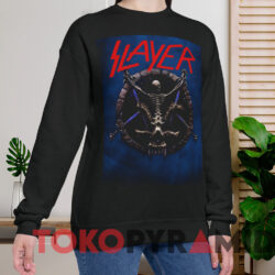Vintage Slayer Skeleton Pentagram T-shirt 3 Vintage Slayer Skeleton Pentagram T shirt Black Sweatshirt