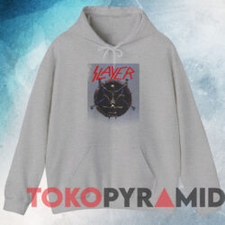 Vintage Slayer Skeleton Pentagram T-shirt 4 Vintage Slayer Skeleton Pentagram T shirt Grey Hoodie