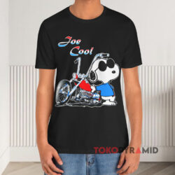 Vintage Snoopy Joe Cool Motorcycle Usa Black T shirt
