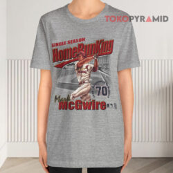Vintage St Louis Cardinals Mark Mcgwire Home Run King 1998 Grey T shirt