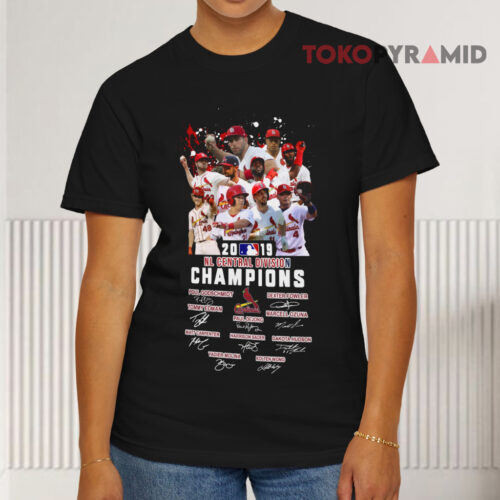 Vintage St Louis Cardinals Nl Central Division Signatures Champions Black T shirt Vintage St Louis Cardinals Nl Central Division Signatures Champions Black T shirt