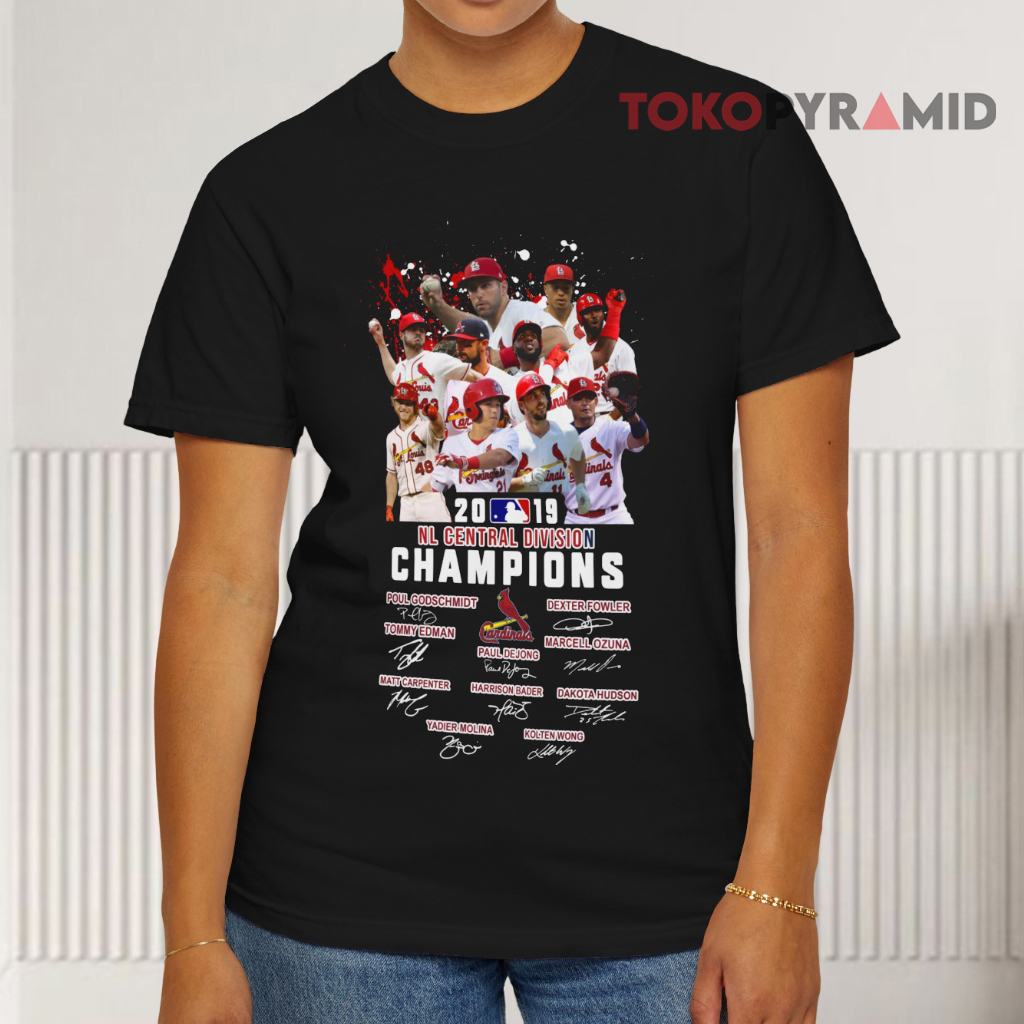 Vintage St Louis Cardinals Nl Central Division Signatures Champions Black T shirt Vintage St Louis Cardinals Nl Central Division Signatures Champions Black T shirt