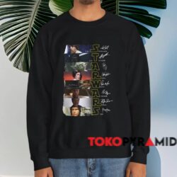 Vintage Star Wars Signatures Characters Shirt 4 Vintage Star Wars Signatures Characters Shirt Black Sweatshirt