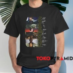 Vintage Star Wars Signatures Characters Shirt Black T shirt