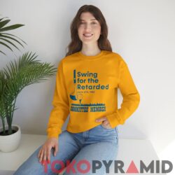 Vintage Swing For The Retarded 1982 Committee Member 80s Charity Golf 3 Vintage Swing For The Retarded 1982 Committee Member 80s Charity Golf Gold Sweater