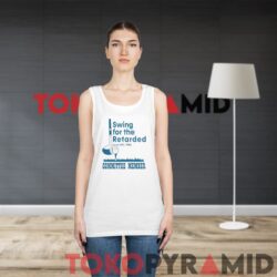 Vintage Swing For The Retarded 1982 Committee Member 80s Charity Golf White Racerback Tank Top