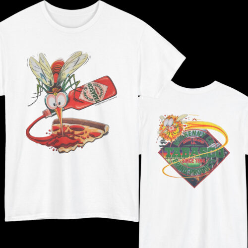 Vintage Tabasco Hot Sauce Mosquito Shirt 2 Sided