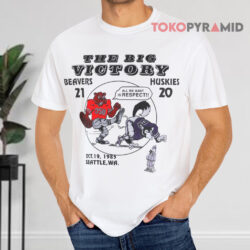Vintage The Big Victory 1985 Oregon State Beavers Vs Washington Huskies White T shirt