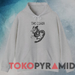 Vintage The Clash Tattoo China Dragon T shirt Grey Hoodie