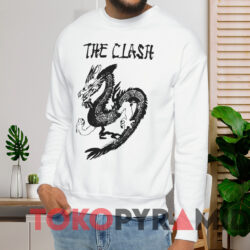 Vintage The Clash Tattoo China Dragon T shirt White Sweatshirt