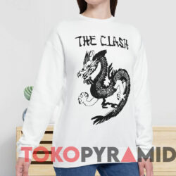 Vintage The Clash Tattoo China Dragon T shirt White Sweatshirt