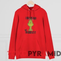 Rare Vintage The Grinch Dr.Seuss I May Be Bad Christmas Sweatshirt 2 Vintage The Grinch Dr.Seuss I May Be Bad Christmas Sweatshirt Red Hoodie.