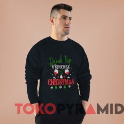 Vintage The Grinch Drink Up Grinches It's Christmas Sweater Man Black Sweater