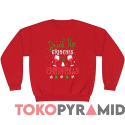 Rare Vintage The Grinch Drink Up Grinches It's Christmas Sweatshirt 4 Vintage The Grinch Drink Up Grinches It's Christmas Sweater Red Long sleeved