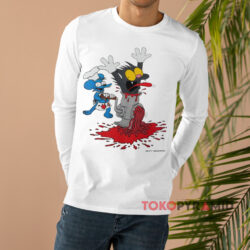 Vintage The Itchy And Scratchy Show Simpsons Shirt 4 Vintage The Itchy And Scratchy Show Simpsons White Long sleeved