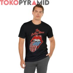 Vintage The Rolling Stones American Flag Tongue Rare Black T shirt