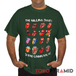 Vintage The Rolling Stones Logo 50th Anniversary 16 Small Mouth Tongue Logos Rare T Shirt