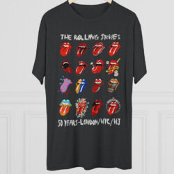 Vintage The Rolling Stones Logo 50th Anniversary 16 Small Mouth Tongue Logos Rare T shirt