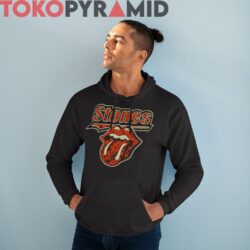 Vintage The Rolling Stones Mouth Tongue Logo Rare Black Hoodie