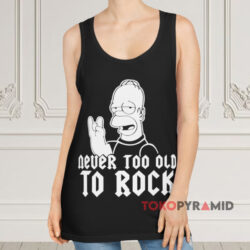 Vintage The Simpsons Homer Never Too Old To Rock Shirt 2 Vintage The Simpsons Homer Never Too Old To Rock Black Tank Top