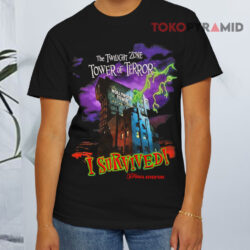 Vintage The Twilight Zone Tower Of Terror I Survived Black T shirt