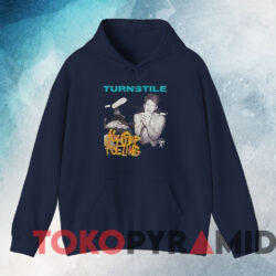 Vintage Turnstile Nonstop Feeling T shirt Navy Hoodie