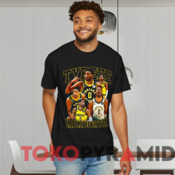 Vintage Tyrese Haliburton Indiana Basketball T shirt Black T shirt