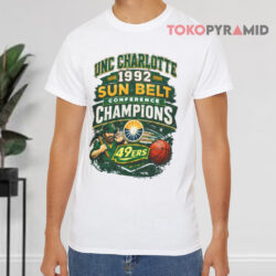 Vintage Unc Charlotte 1992 Sun Belt Shirt Conference Champions White T shirt