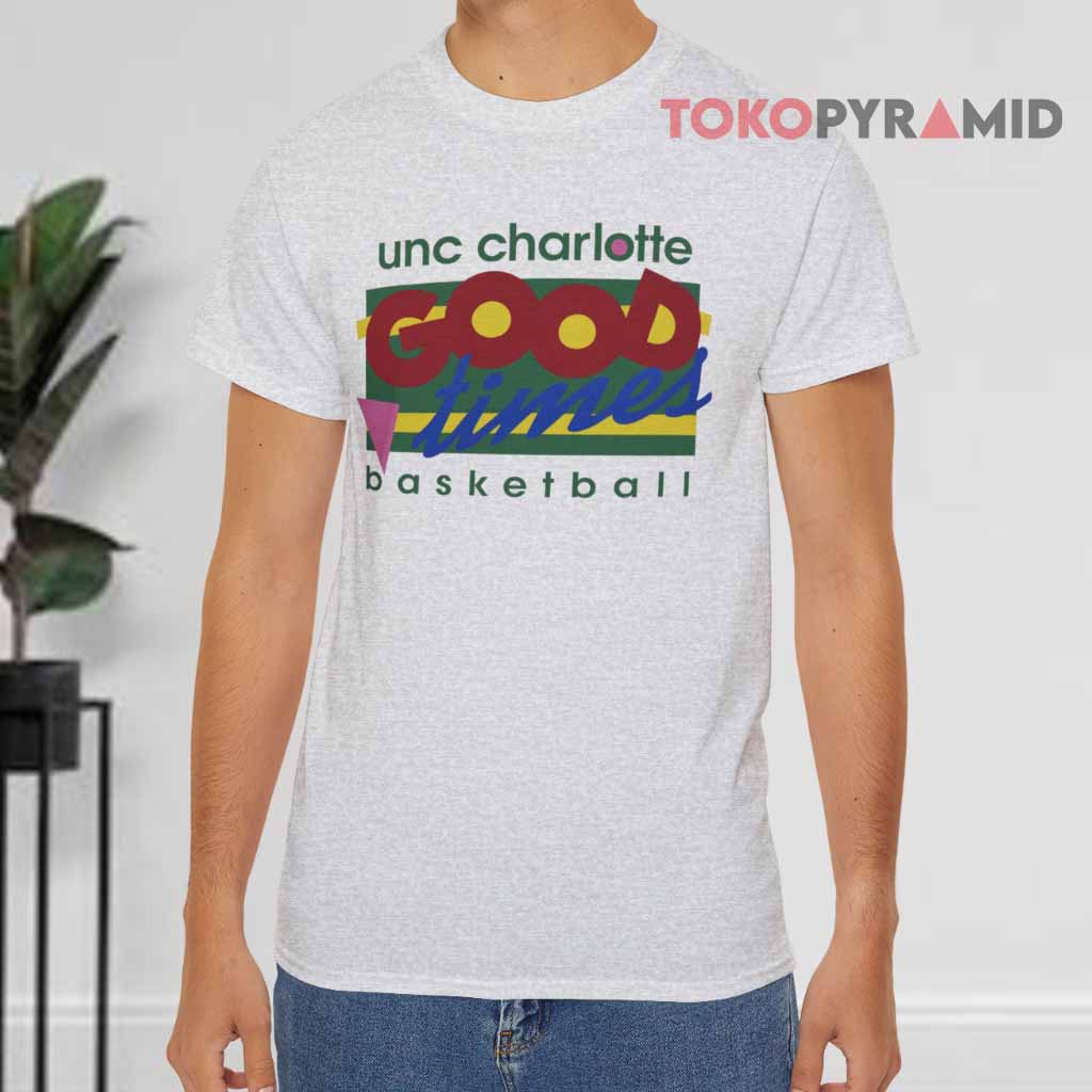 Vintage Unc Charlotte Good Times Basketball Grey T shirt Vintage Unc Charlotte Good Times Basketball Grey T shirt