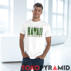 Vintage University of Hawaii Rainbow Shirt 2 Vintage University Of Hawaii Rainbow Sweatshirt Men White Short Sleeves