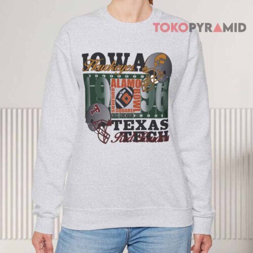 Vintage University Of Iowa Hawkeyes Vs Texas Tech Red Raiders 1996 Alamo Bowl College Football Sweatshirt