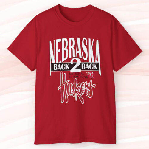 Vintage University Of Nebraska Cornhuskers Huskers Back To Back Champions T shirt Vintage University Of Nebraska Cornhuskers Huskers Back To Back Champions T shirt