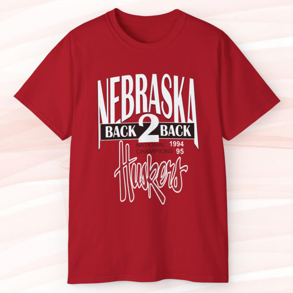 Vintage University Of Nebraska Cornhuskers Huskers Back To Back Champions T shirt Vintage University Of Nebraska Cornhuskers Huskers Back To Back Champions T shirt
