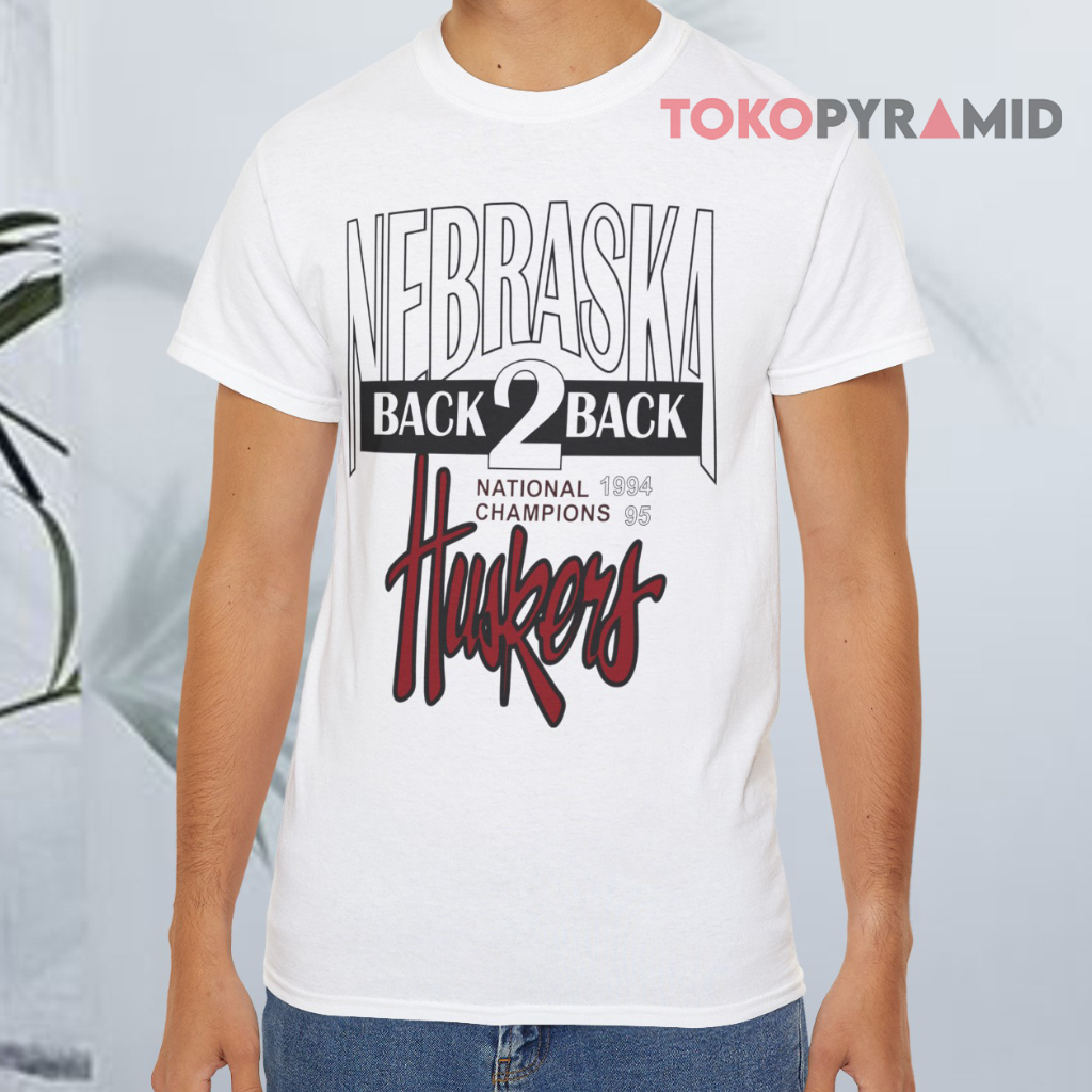 Vintage University Of Nebraska Cornhuskers Huskers Back To Back Champions White T shirt Vintage University Of Nebraska Cornhuskers Huskers Back To Back Champions White T shirt
