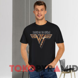 Vintage Van Halen 1980 Invasion T shirt Black T shirt